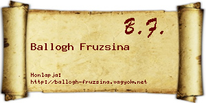 Ballogh Fruzsina névjegykártya